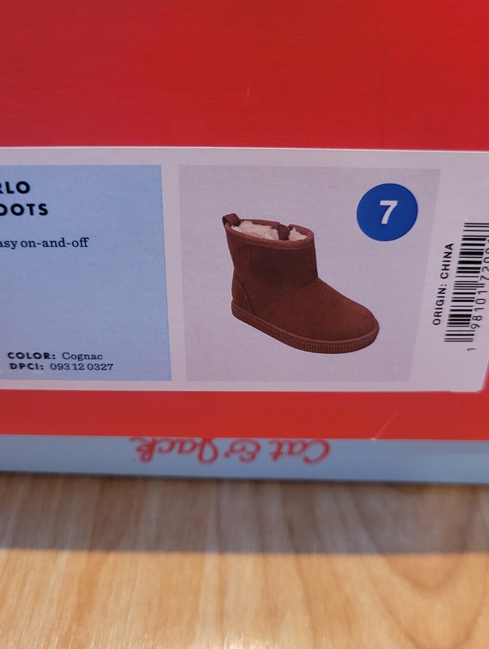 Cat & Jack Arlo Boots Cognac Winter Size 7 - Picture 2 of 9